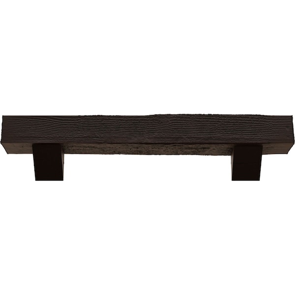 Kit W/ Breckinridge Corbels, Premium Hickory, 6H X6Dx60W Rough Sawn Faux Wood Fireplace ManteL